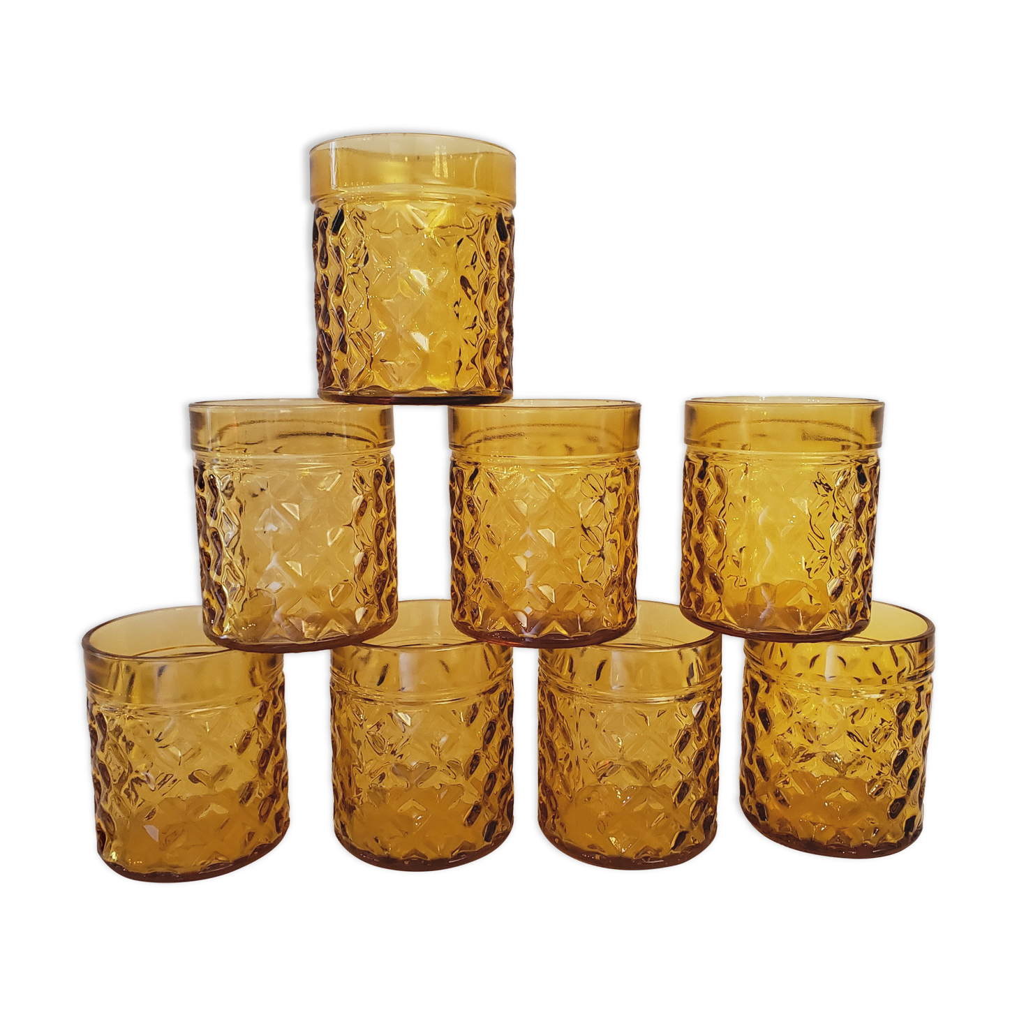 Amber Whisky Glasses 70's