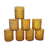 Amber Whisky Glasses 70's