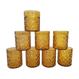Amber Whisky Glasses 70's