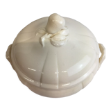 Soupière or vegetable color Ivory made in France Digoin Sarreguemines, 1920s