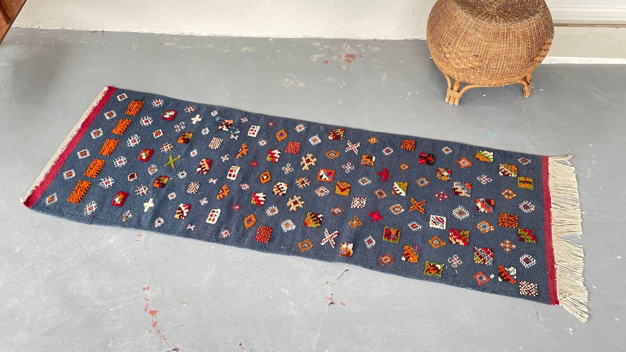 Berber Kilim Hallway Rug VINTAGE Velvet Patterns