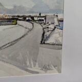 Watercolour by Michel Roubille. The island of Yeu 2000.