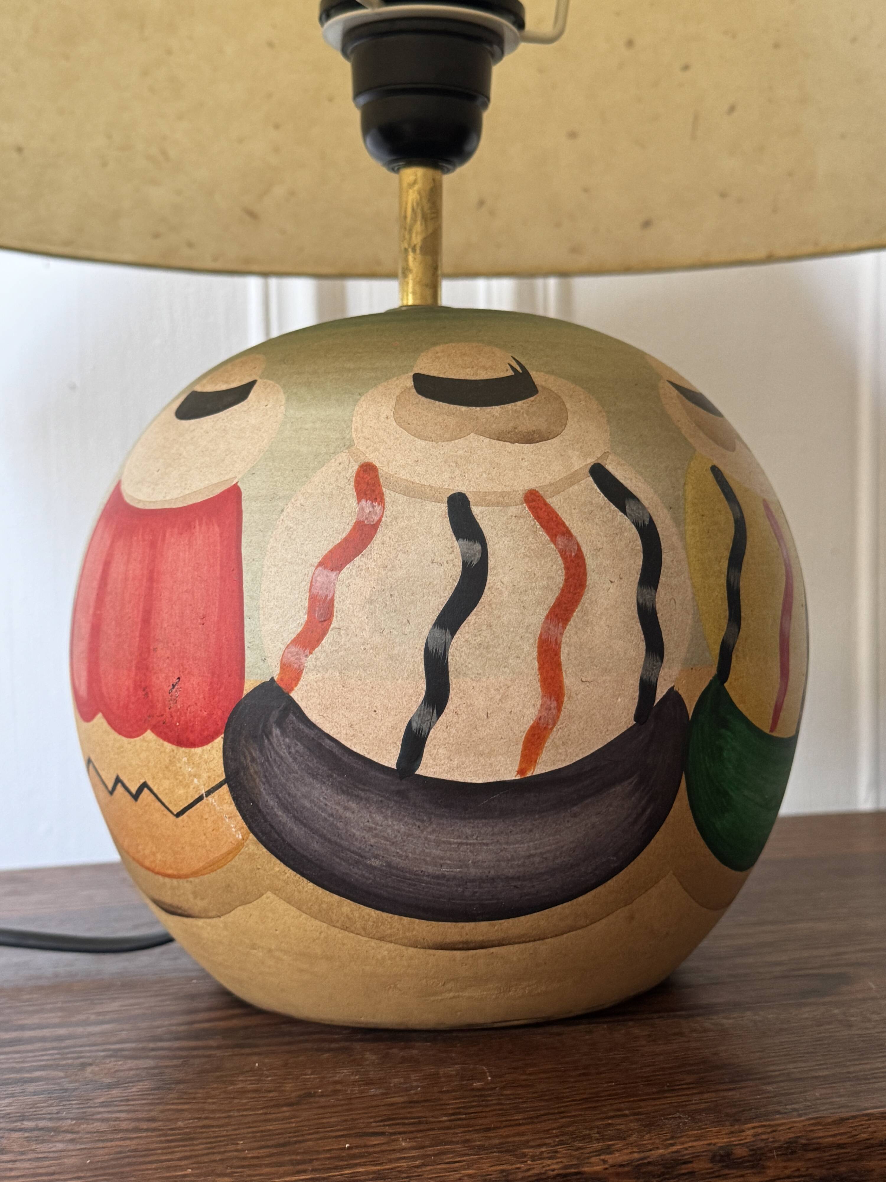 Vintage wooden bedside lamp