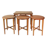 Mid Century Folding Tables, designed by P. Hundevad, Novy domov, Czechoslov