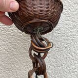 Pair of rattan ceiling lights