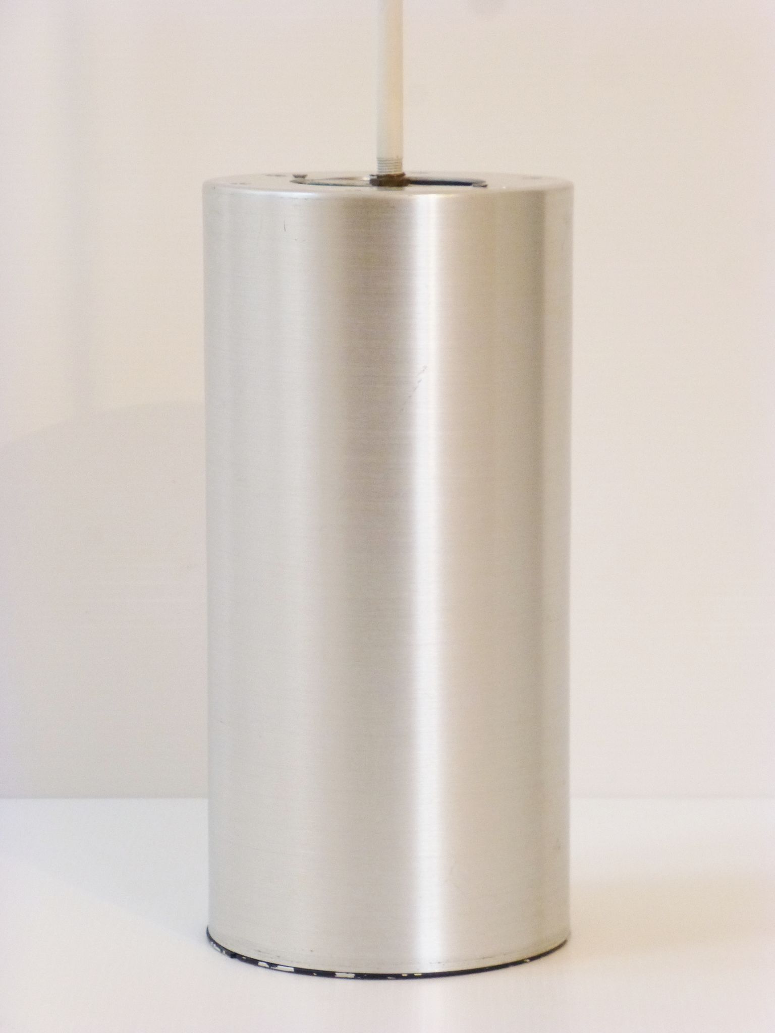 Great ceiling light chandelier cylinder in brushed steel 1970 vintage space age 70's funky seventies