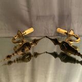 Pair of Louis XIV style brass sconces