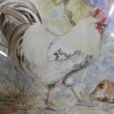 Watercolor Rooster Signed and Dated