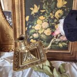 Large bronze hand candle holder