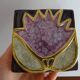 Mithé Espelt jewelry box 1960 - Ceramic and wood peony flower and gold decoration