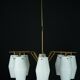 Mid-century chandelier with eight opaline glass shades
