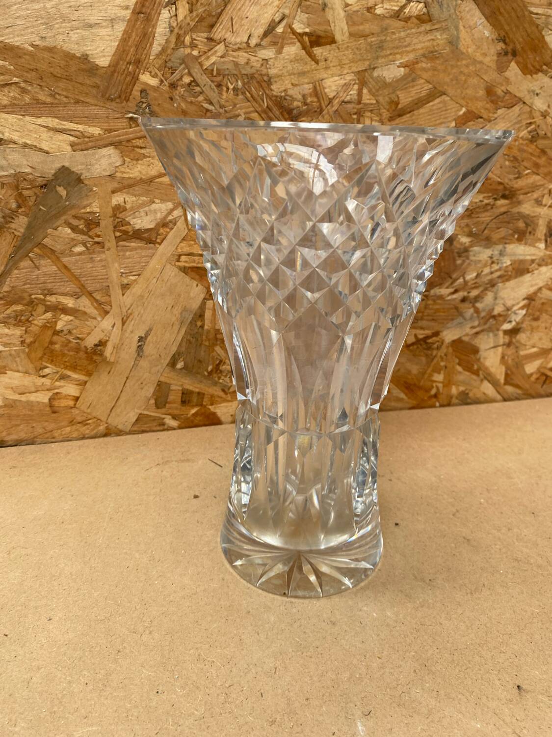 Old vase cristallerie lorraine cut crystal made in France vintage