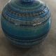 Vase ceramic blue Aldo Londi for Flavia Montelupo faïence vintage 60/70 italy