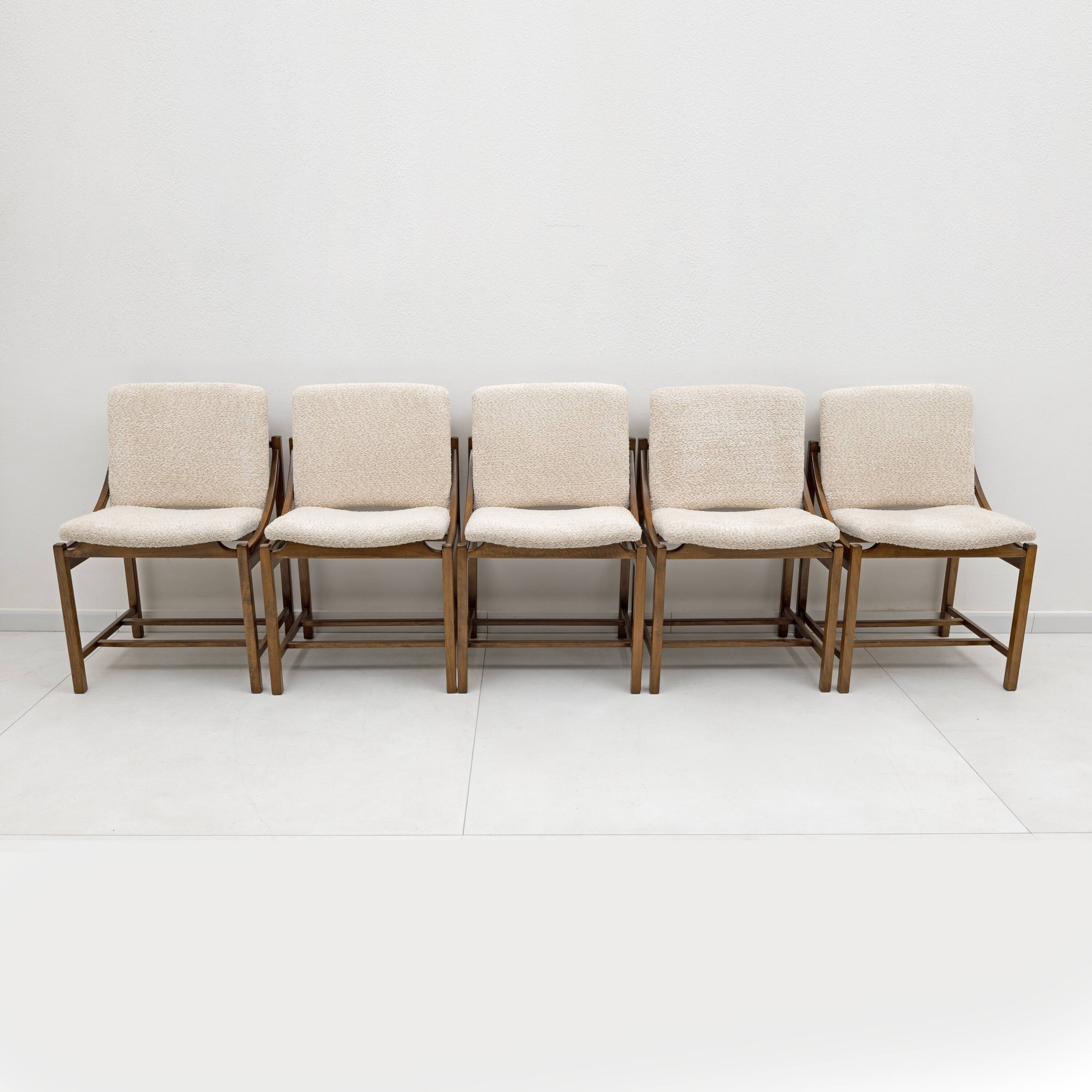 Set of Five Vittorio Rossi Dining Chairs for Lorenzon Italia , 1960s