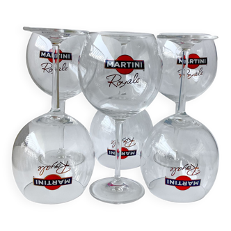 Lot de 6 verres ballon RICARD vintage articles publicitaires Made in France  Années 1990 -  France