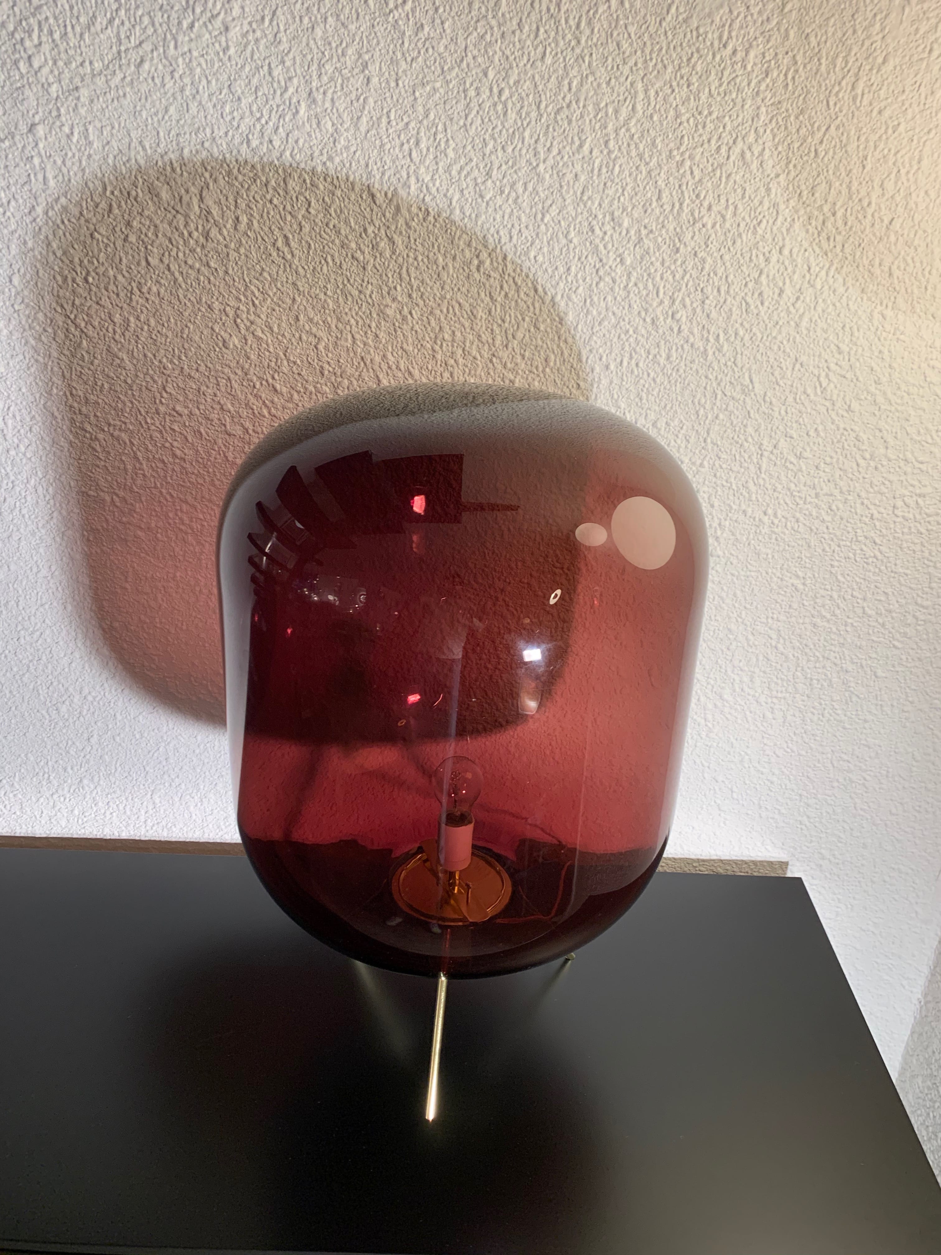 Purple glass standing lamp