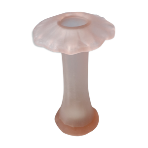 Vase forme champignon en verre soufflé rose