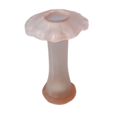Mushroom-shaped vase in pink blown glass