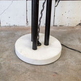 Iron floor lamp, glass and marble, Italy 70s