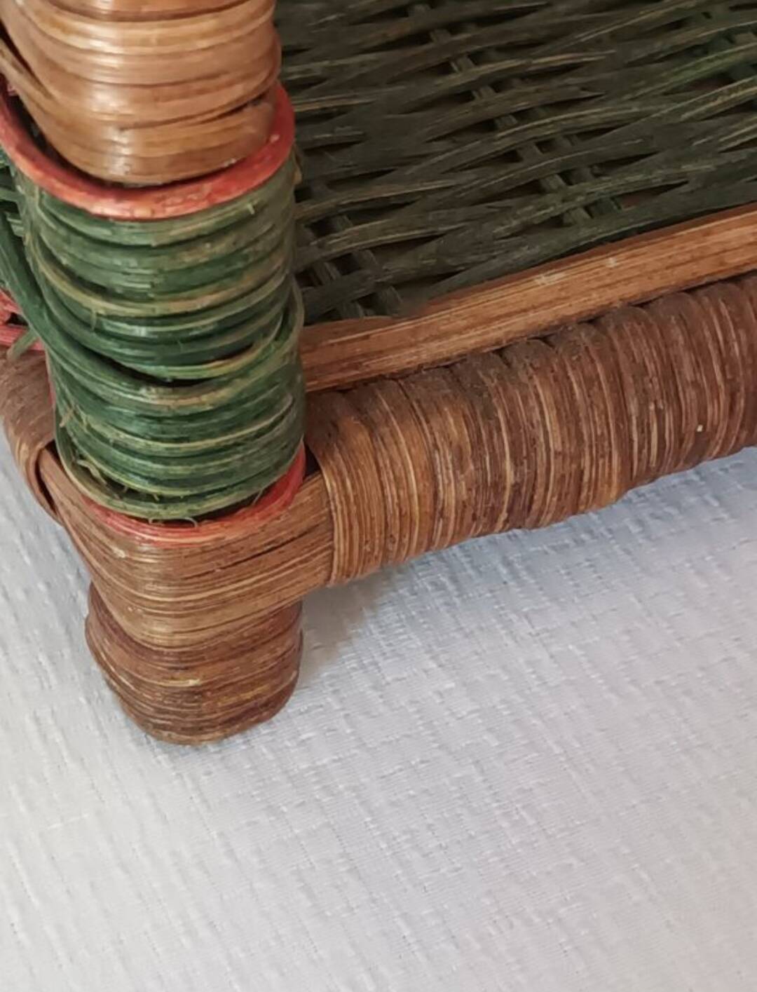Vintage wicker wall shelf