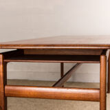 Large Danish teak coffee table with 1960 document rows.