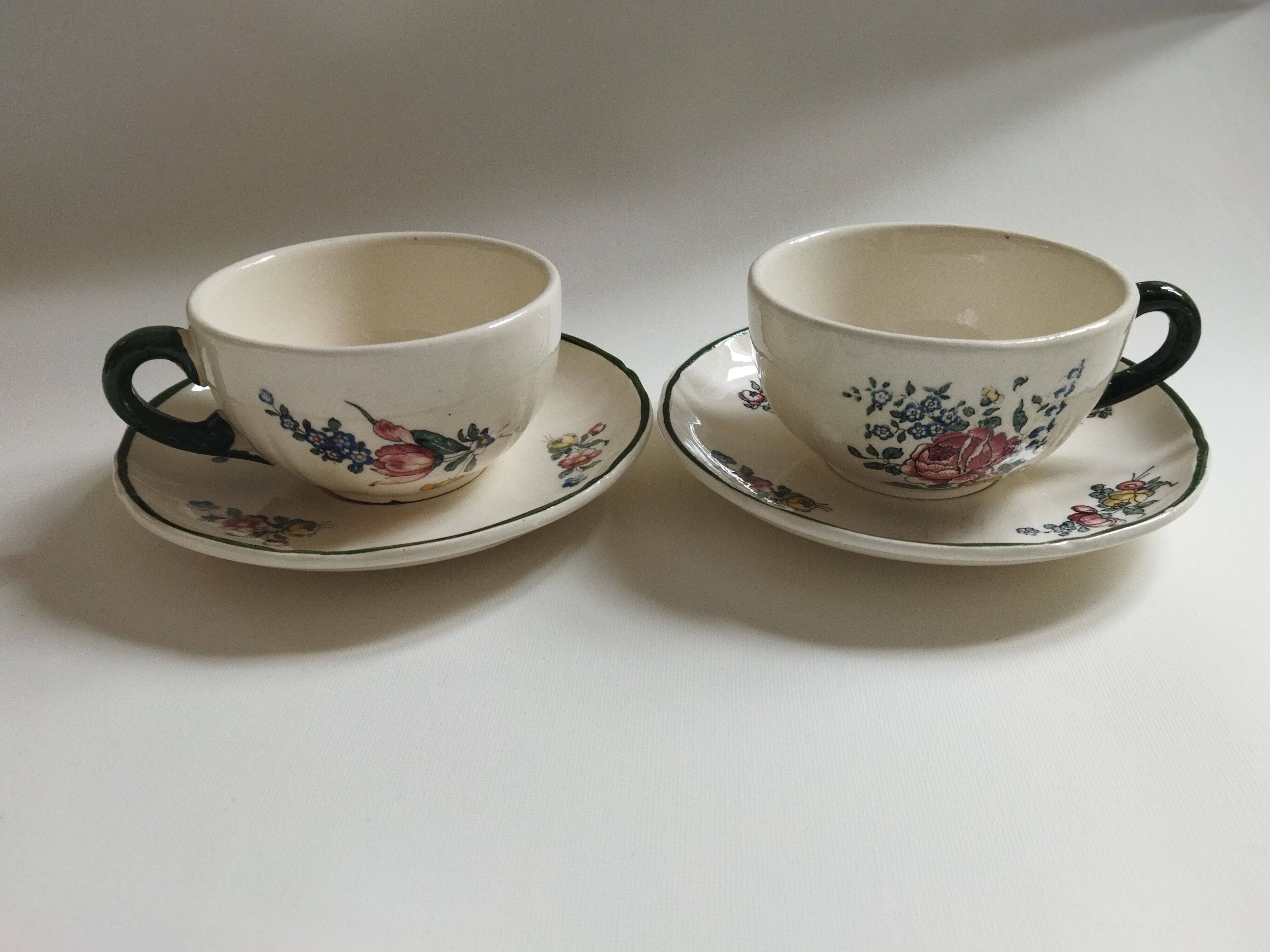 Old earthenware cups Villeroy & Boch 1562 Old Strasbourg
