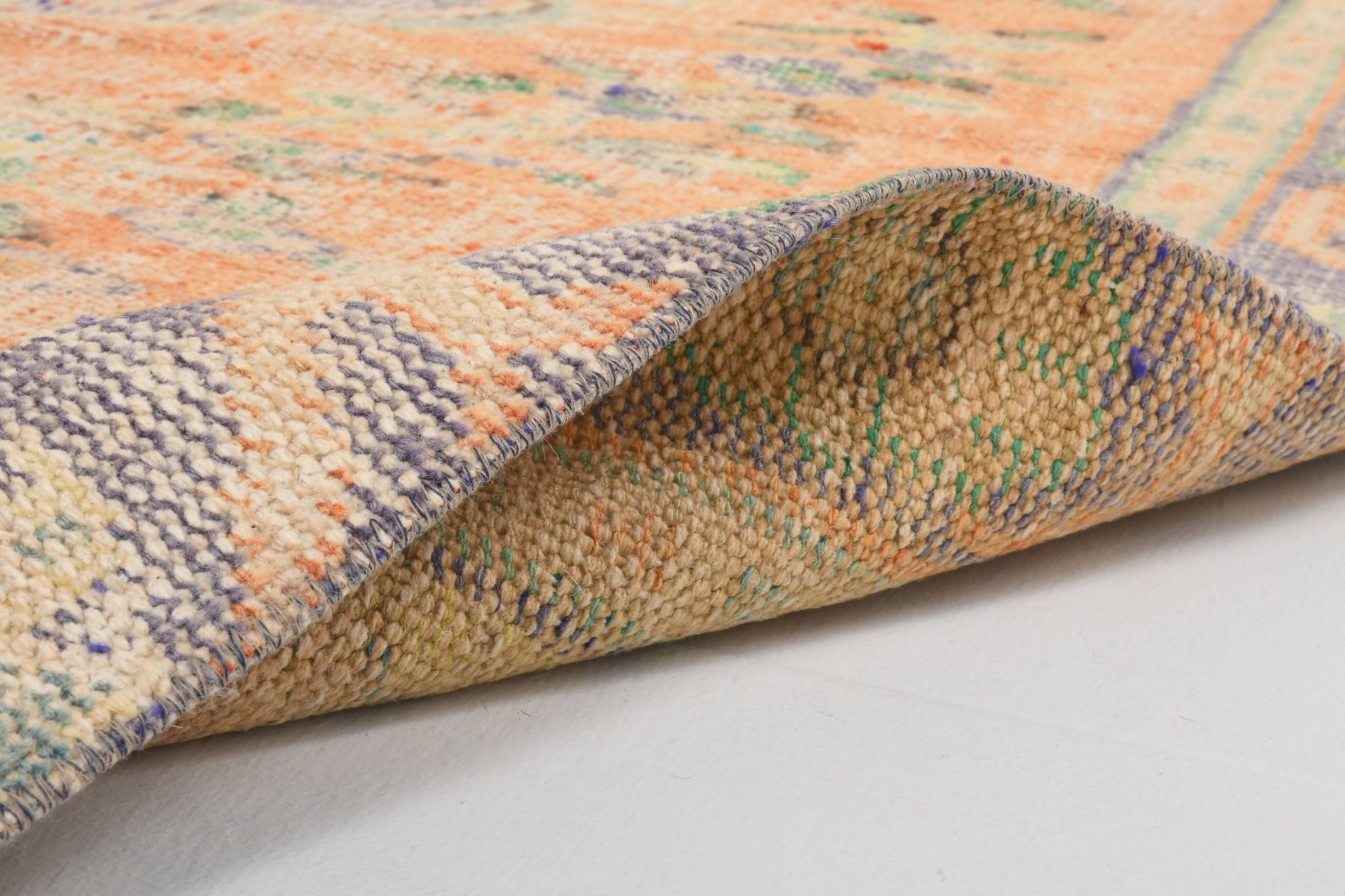 6x10 Peach Orange Classic Handmade Vintage Rug, 174x300Cm