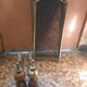 Fireplace set chenets firewall