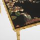 Bronze-gilded foliage side tables, Chinese lacquer, Maison Baguès, 1950.