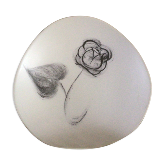 Hollow plates nidervillier décor pink black