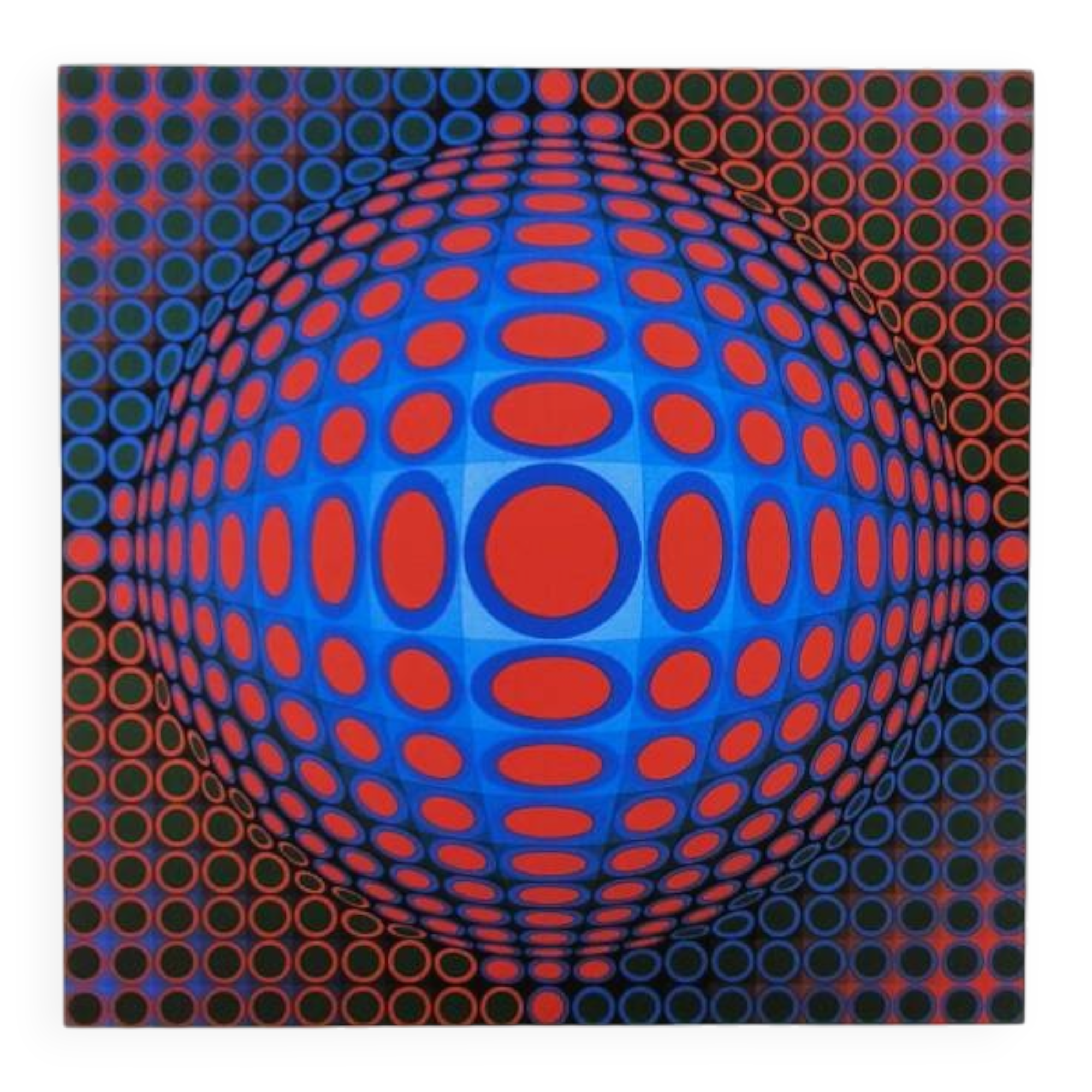 Lithograph by Victor Vasarely, limited edition numbered, 1970s.