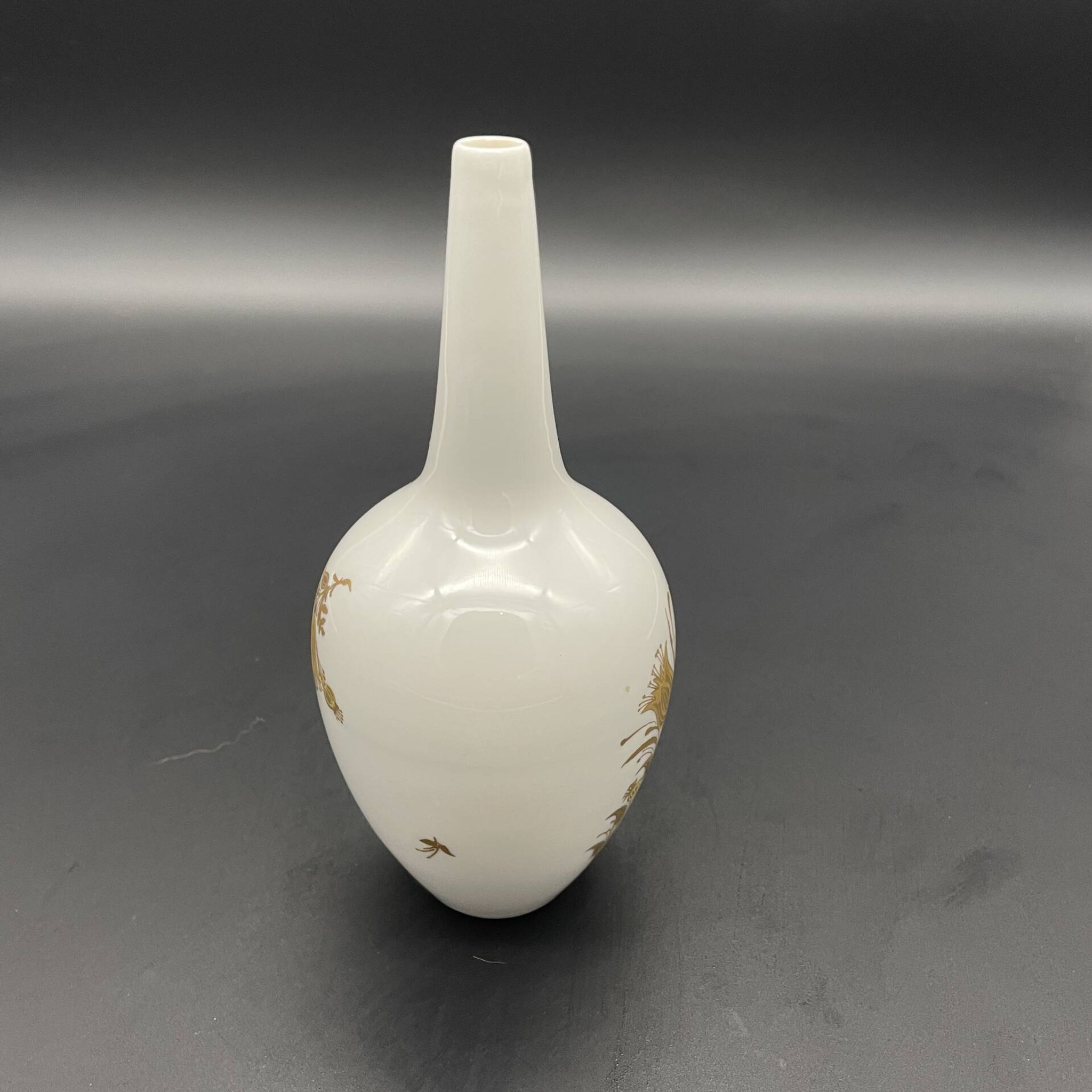 Vintage Rosenthal studio-line vase in white porcelain with flora decoration.