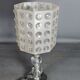 Table lamp foot glass & diamond plastic lampshade Vintage 50-60