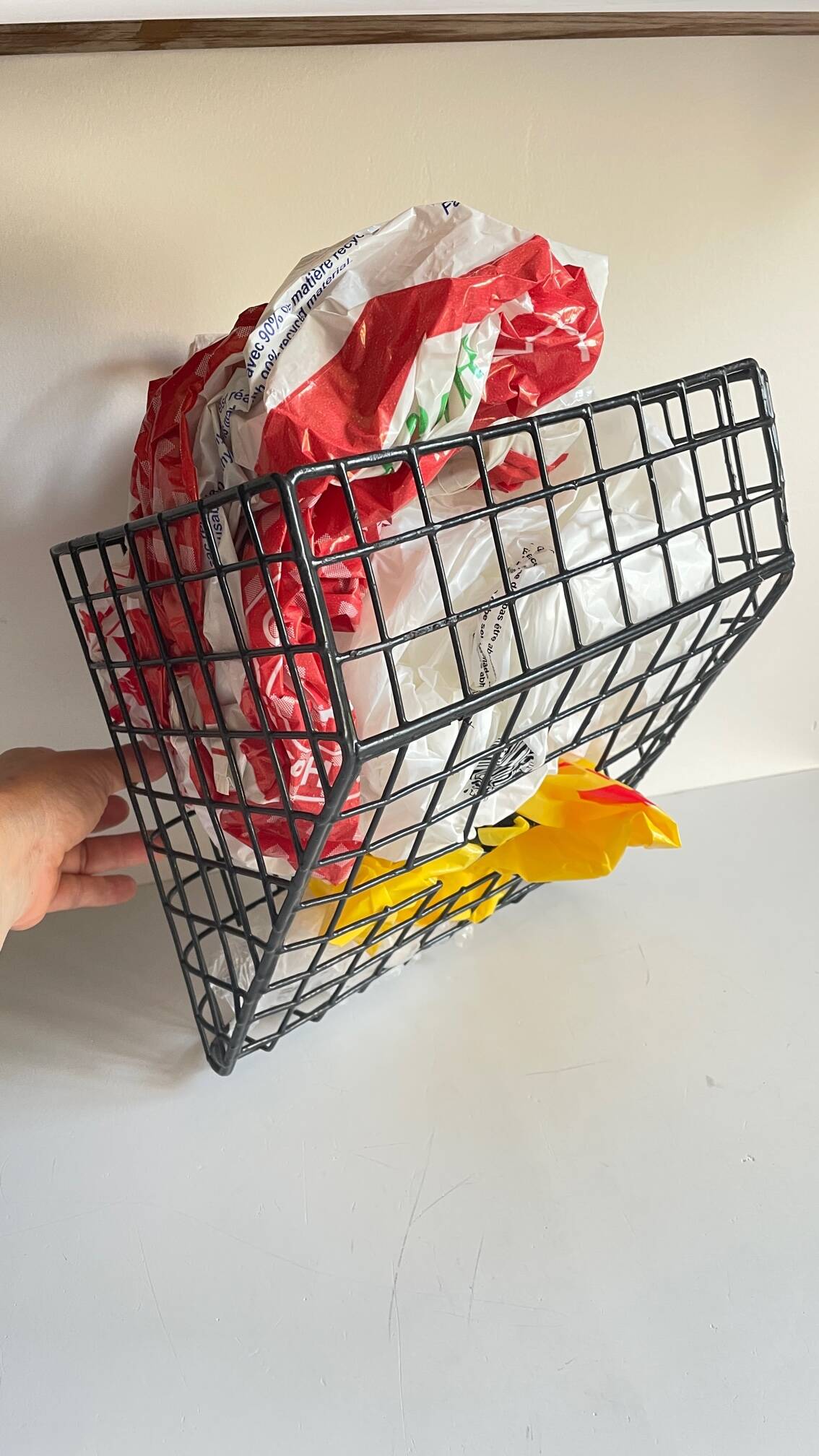 Vintage storage steel wire wall basket