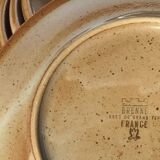 11 Dessert plates Brenne, speckled with caramel