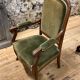 Antique Voltaire armchair in wood and green velvet Louis Philippe