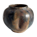 Signed stoneware ball vase