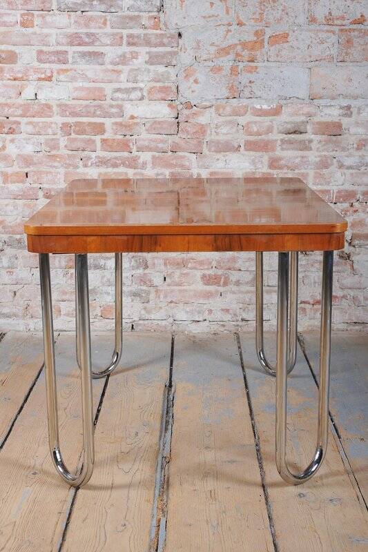Bauhaus Oak Foling Table by J. Halabala for UP Zavody, Czech, 1930s