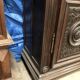 Antique Louis XIII armoire in solid walnut with carved doors