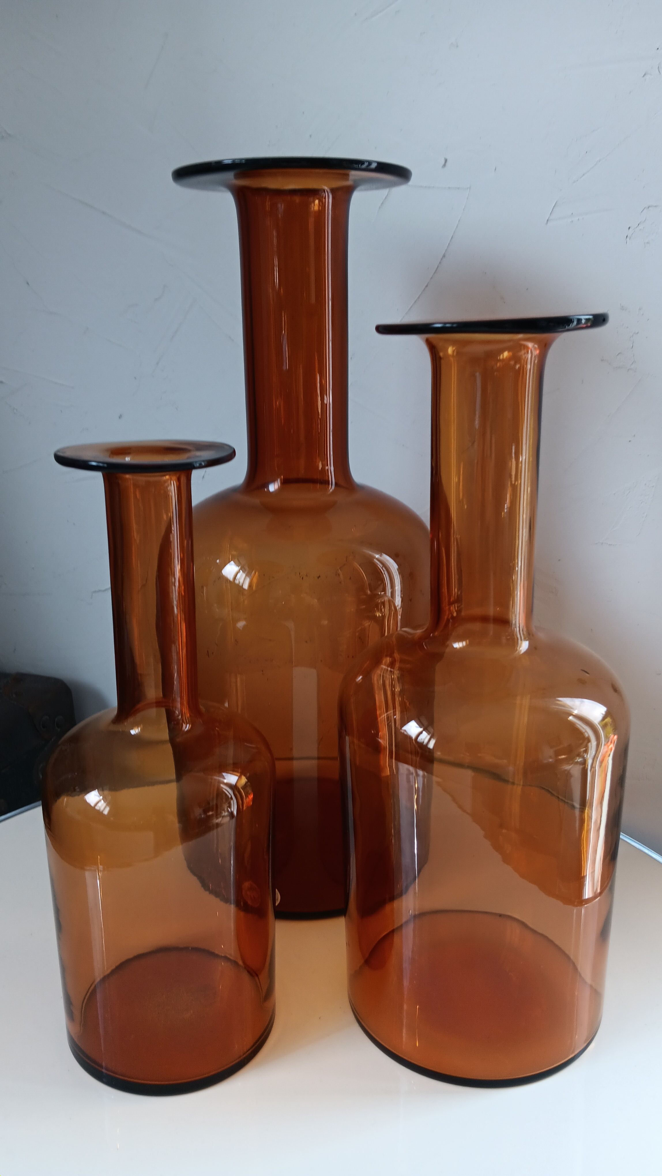 3 GULVASE  de Otto Brauer pour Holmegaard  1962