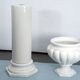 Tommaso Barbi Oversized White Ceramic Vase and Column, Italy 1970