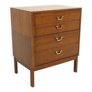 Scandinavian walnut chest of drawers, Sweden, 1960