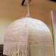 Bohemian hanging lamp cannage and vintage fringes