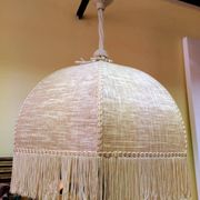 Bohemian hanging lamp cannage and vintage fringes