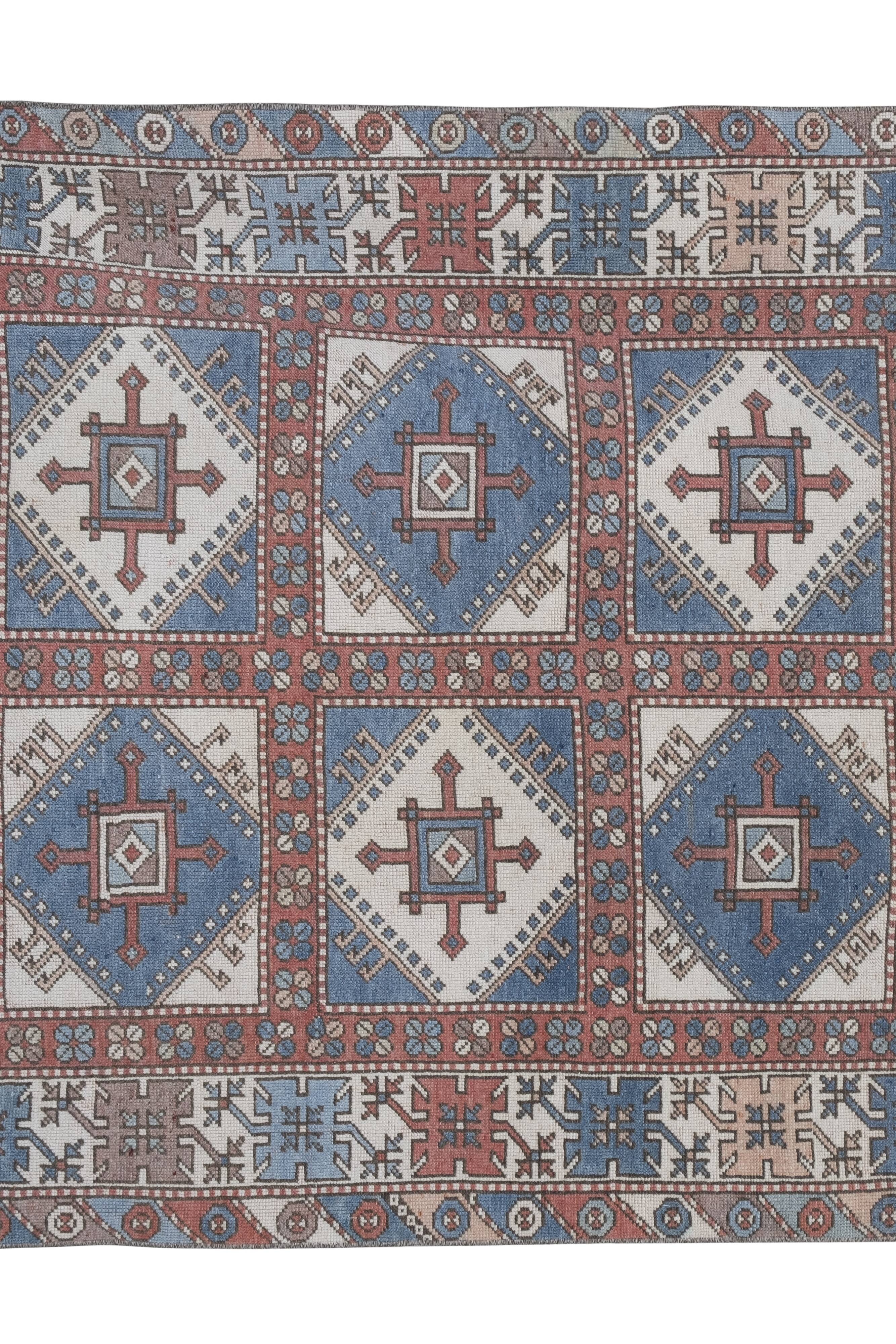Handknotted wool turkish oushak rug 4'10" x 6'12"