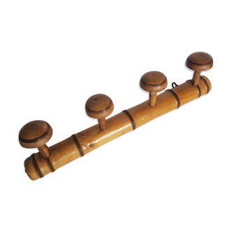Patère en bois tourné style bambou 1950