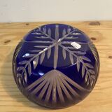 Cobalt Blue Cut Glass Salad Bowl