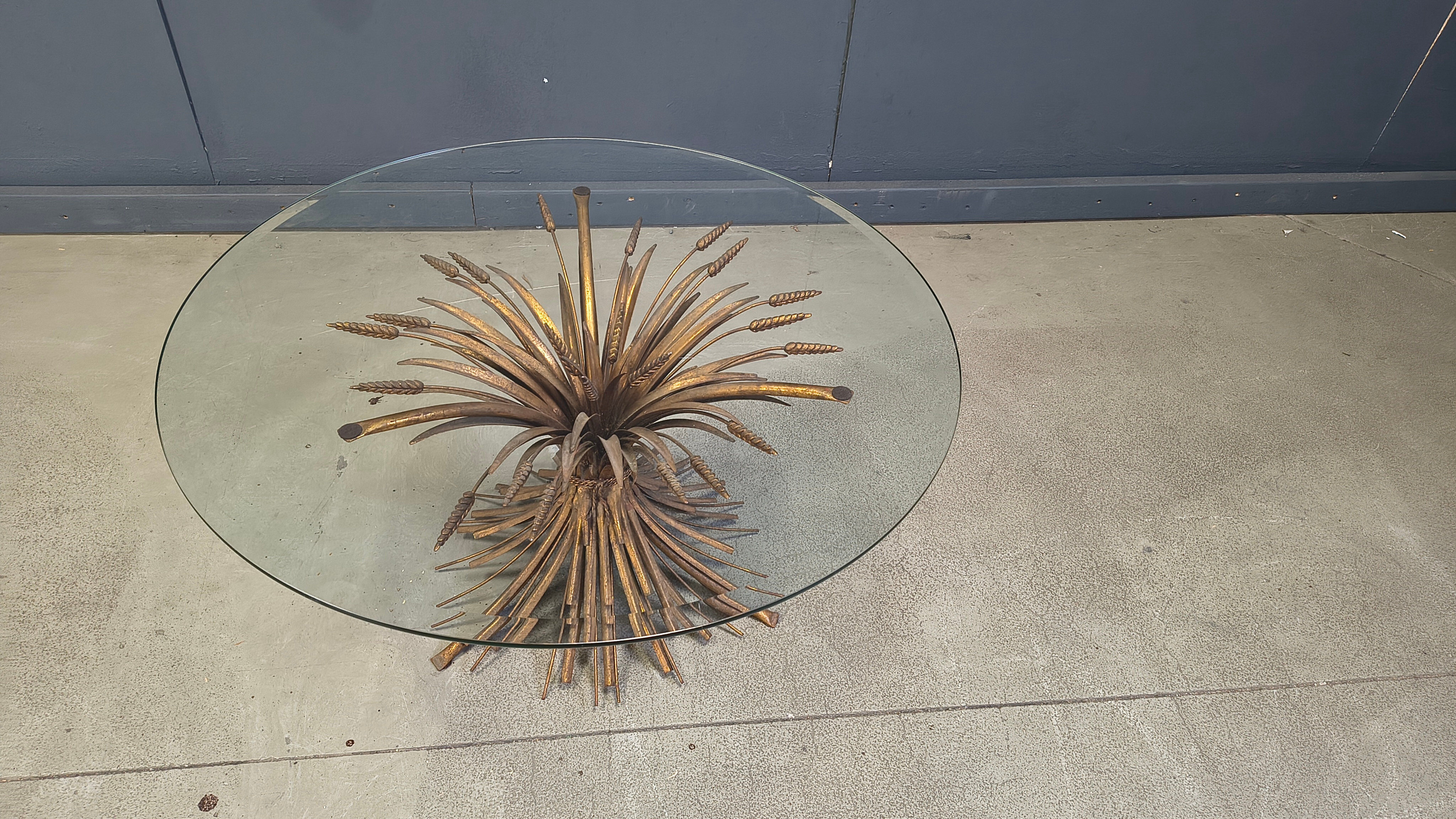 Vintage sheaf of wheat Coco Chanel coffee table, 1960s