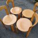 Pair of Bruno rey chairs in blond wood from the 80s