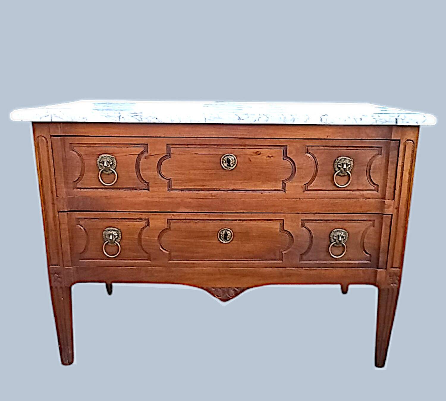 Commode sauteuse Louis XVI en bois fruitier